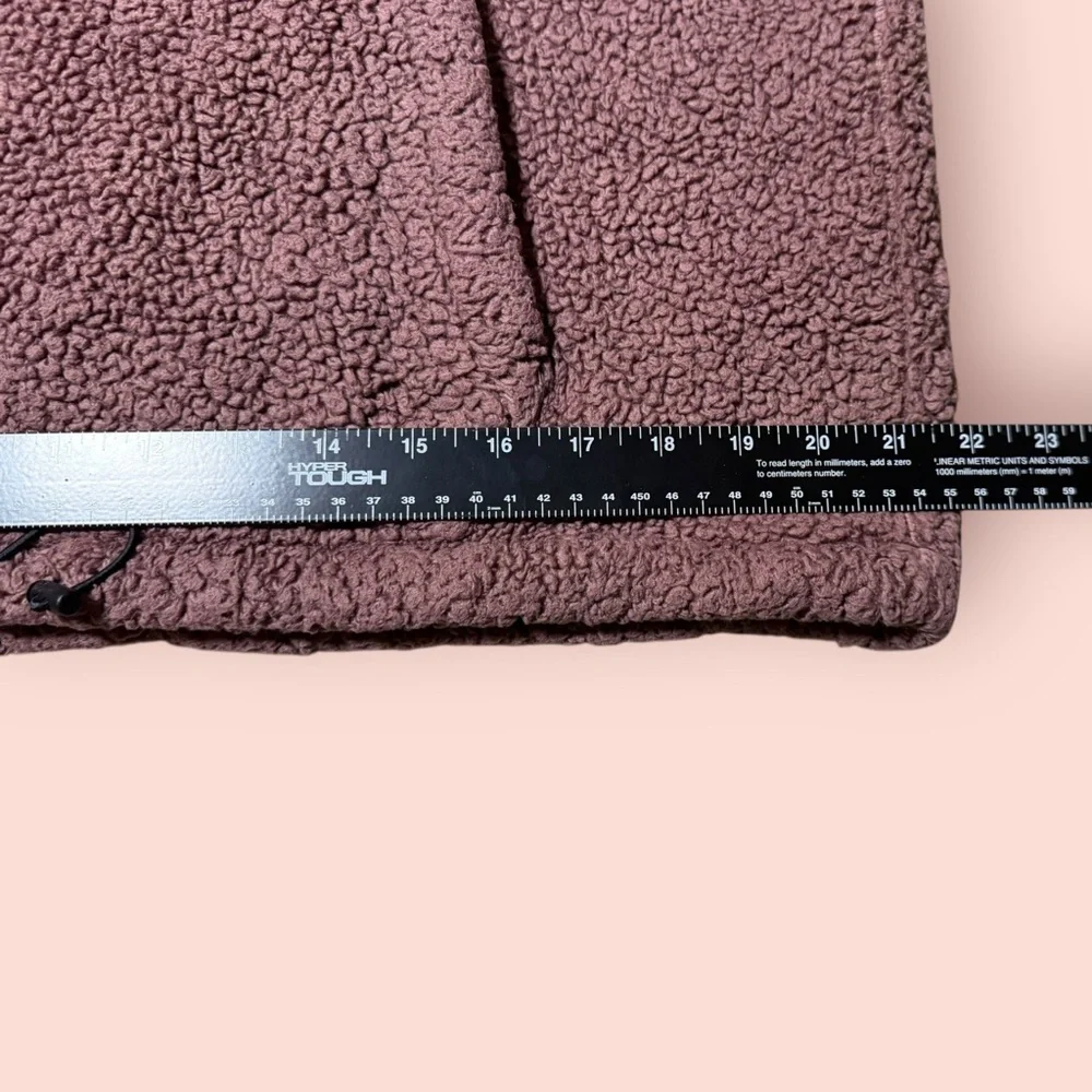 PINK Victoria’s Secret Sherpa Quarter Zip Pullover Sweatshirt Mauve Cozy Fleece - Picture 11 of 11